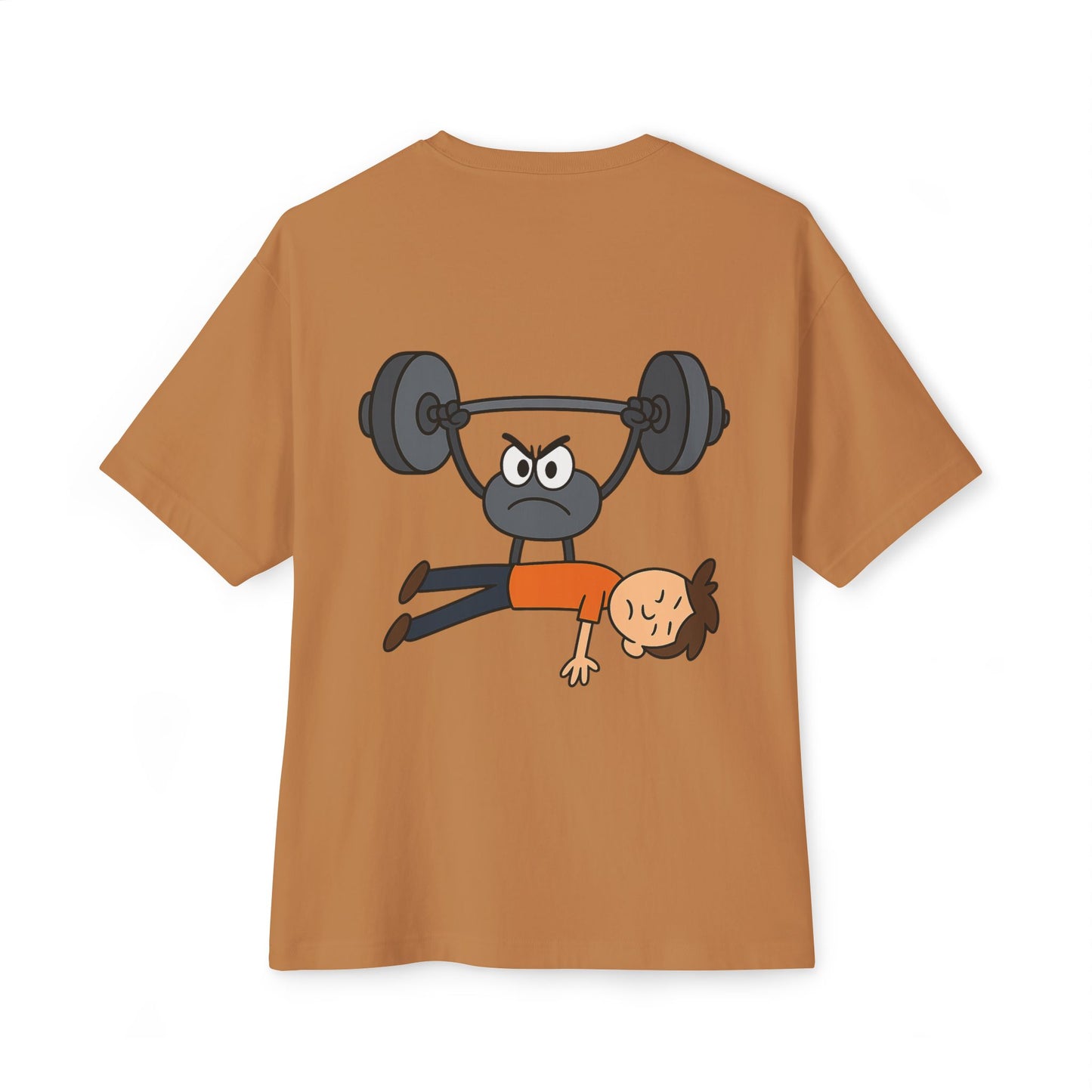 weights, oversized t-shirt, gym, workout, casual